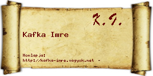 Kafka Imre névjegykártya